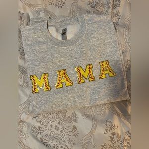 Softball Mama Chenille Patch Sweatshirt